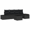 vidaXL Conjunto de sof&aacute;s de jard&iacute;n 6 uds. Negro rat&aacute;n sint&eacute;tico