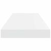 vidaXL Estante flotante de pared 2 uds MDF blanco brillo 60x23,5x3,8cm