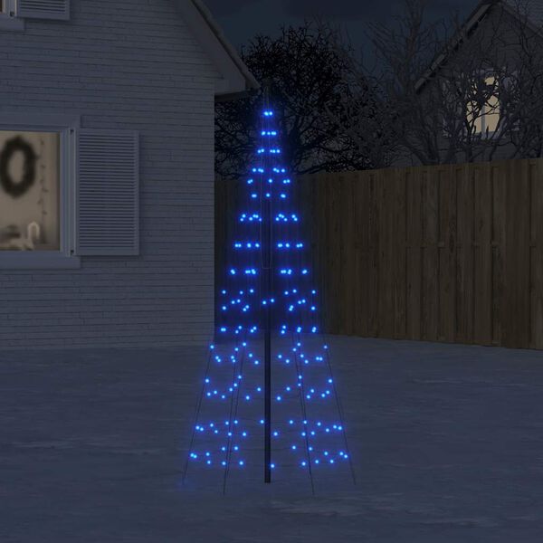 vidaXL &Aacute;rbol de Navidad en asta de bandera 200 LED azul 180 cm