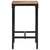 vidaXL Set de mesa alta y taburetes 3 pzas madera maciza mango y metal