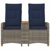vidaXL Banco reclinable con mesa Gris y azul marino 126 x 65 x 112 cm