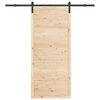 vidaXL Puerta Corredera Marr&oacute;n 90 x 208 cm Madera de pino macizo