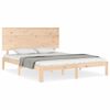 vidaXL Estructura de cama de matrimonio con cabecero madera maciza