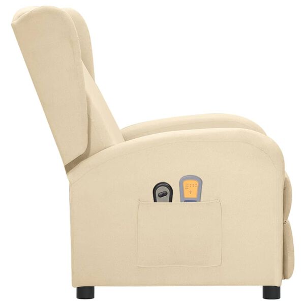 vidaXL Sillón de masaje eléctrico tela color crema