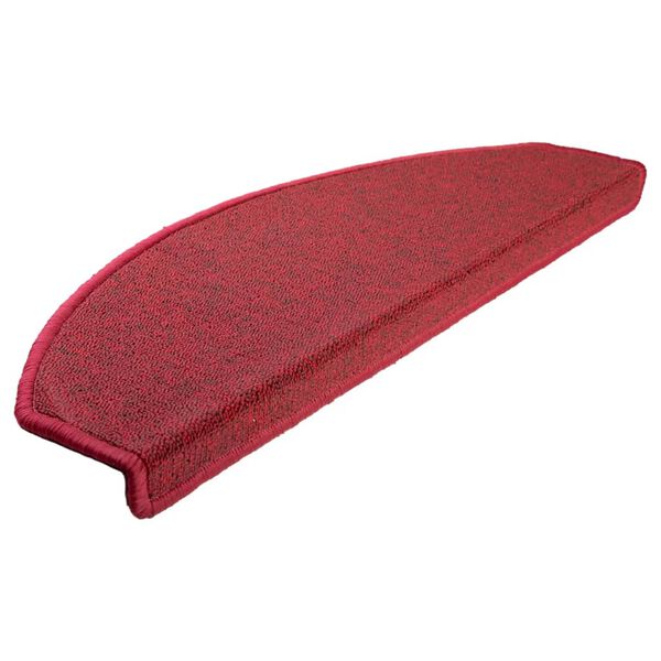vidaXL Felpudos para escaleras 10 unidades 65x24x4 cm Rojos Semicirculares Grandes