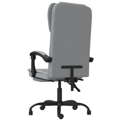 vidaXL Silla de oficina reclinable de tela gris claro