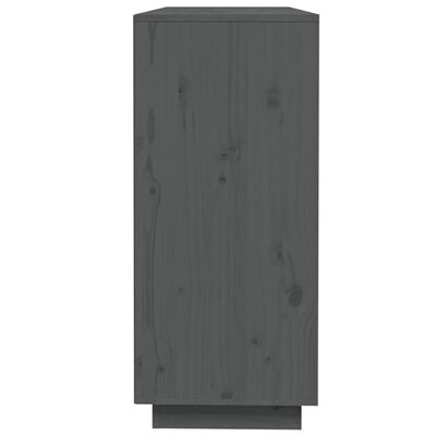 vidaXL Aparador de madera maciza de pino gris 110,5x35x80 cm