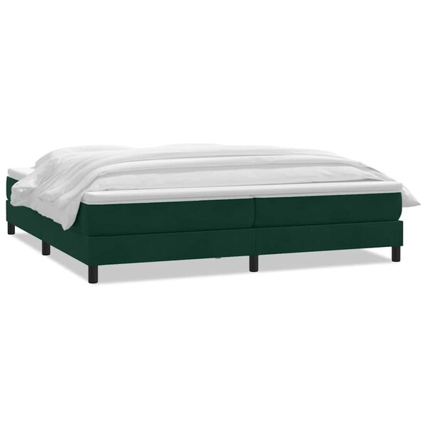 vidaXL Cama box spring con colch&oacute;n terciopelo verde oscuro 180x220 cm