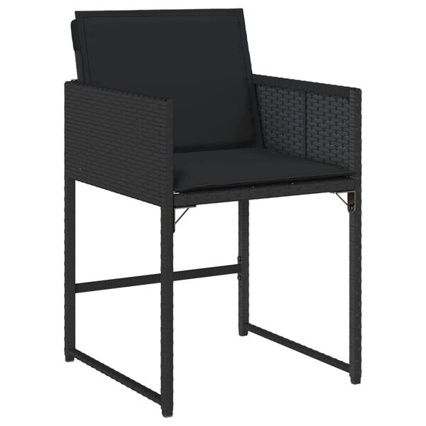 vidaXL Set de comedor de jard&iacute;n 7 pzas y cojines rat&aacute;n sint&eacute;tico negro