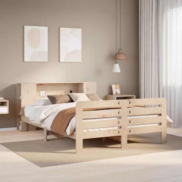 vidaXL Estructura de cama sin colch&oacute;n madera de pino maciza 120x200 cm