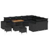 vidaXL Conjunto de sof&aacute; de jard&iacute;n 12 uds. Negro rat&aacute;n sint&eacute;tico