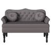 vidaXL Banco Chesterfield Gris 120.5 x 65 x 75 cm Cuero sintético