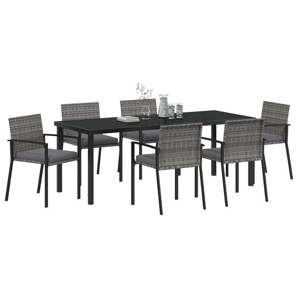 vidaXL Conjunto de Comedor de Jard&iacute;n 6 pcs Gris
