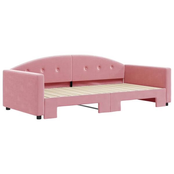 vidaXL Sof&aacute; cama nido terciopelo rosa 100x200 cm