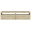 vidaXL Muebles de TV con luces LED 2 unidades roble Sonoma 75x35x40 cm