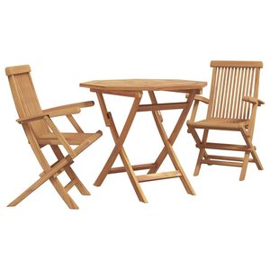 vidaXL Conjunto de Comedor de Jard&iacute;n 3 pcs Marr&oacute;n