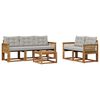 vidaXL Conjunto de sof&aacute;s de exterior 6 uds. Natural y Gris Claro