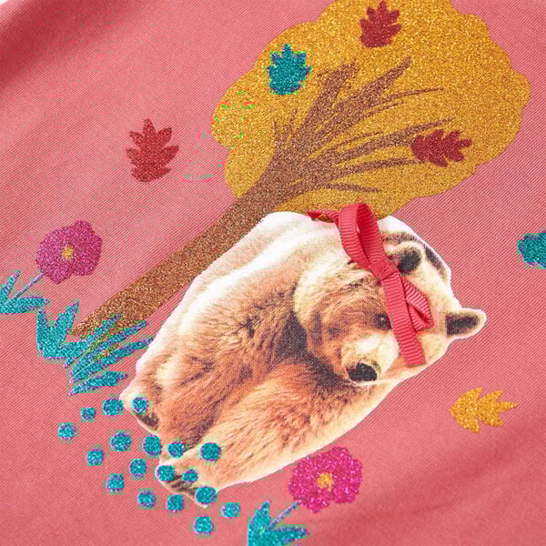 Camiseta infantil de manga larga rosa envejecido 92