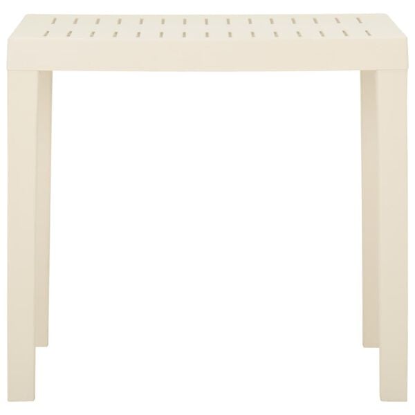 vidaXL Mesa de jard&iacute;n de pl&aacute;stico blanca 79x65x72 cm