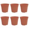 vidaXL Maceta Redonda para Flores 6 pcs Rojo Ladrillo &Oslash; 19 x 16 cm