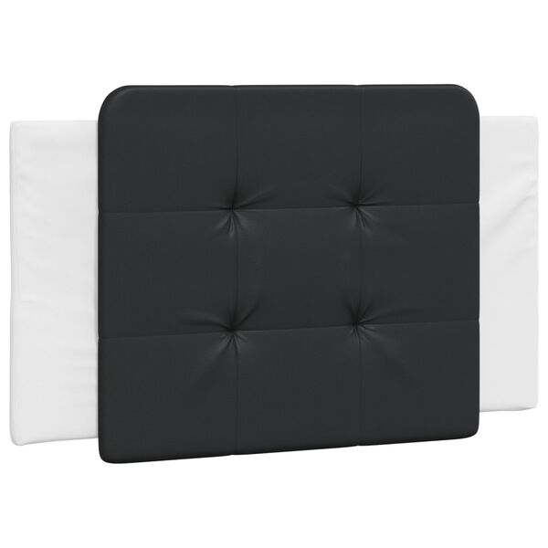 vidaXL Cabecero de cama acolchado Zadar cuero sint&eacute;tico negro y blanco 90 cm