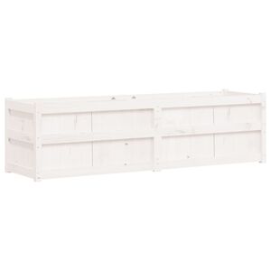 vidaXL Jardinera de madera maciza de pino blanca 180x50x50 cm