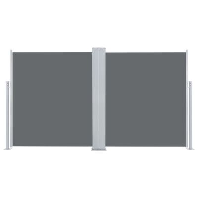 vidaXL Toldo lateral doble y retráctil de jardín gris 170x600 cm