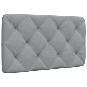 vidaXL Cabecero de cama acolchado tela gris claro 90 cm