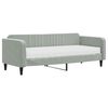 vidaXL Sof&aacute; cama con colch&oacute;n terciopelo gris claro 90x200 cm