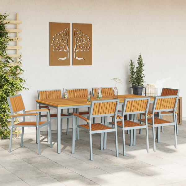 vidaXL Conjunto de Comedor de Jard&iacute;n 7 pcs Gris