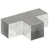 vidaXL Conector de postes en forma de T metal galvanizado 101x101 mm