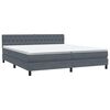 vidaXL Cama box spring con colch&oacute;n y LED terciopelo gris oscuro 180x210 cm