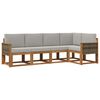 vidaXL Conjunto de sof&aacute;s de exterior 5 uds. Natural y Gris Claro