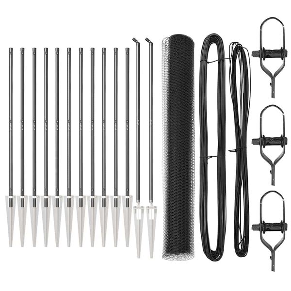 vidaXL Poste de Valla Gris 25 x 1,2 m (malla de 25 mm) Acero