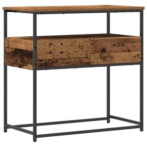 vidaXL Mesa Consola con caj&oacute;n Madera envejecida 75 x 40 x 75 cm
