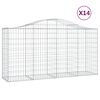 vidaXL Cestas de gaviones 14 uds forma de arco hierro 200x50x100/120cm