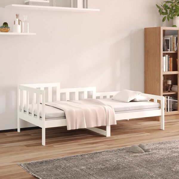 vidaXL Sof&aacute; cama sin colch&oacute;n madera maciza de pino blanco 90x200 cm