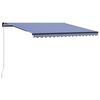 vidaXL Toldo manual retr&aacute;ctil azul y blanco 450x300 cm