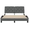 vidaXL Estructura cama con LED sin colch&oacute;n tela gris oscuro 140x190 cm