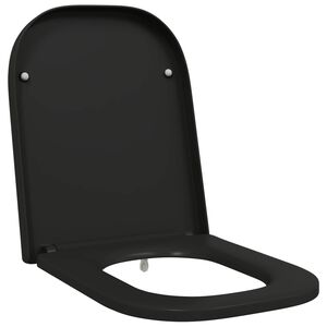 vidaXL Asiento de WC Negro 47,5 x 35 x 3,6 cm Duroplast
