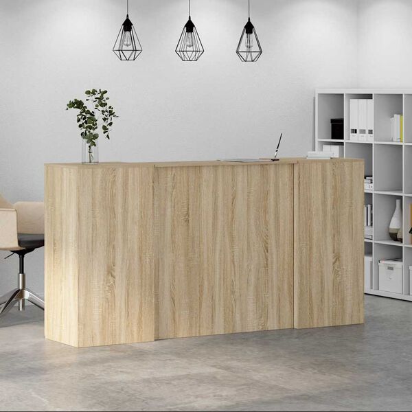 vidaXL Mostrador de recepci&oacute;n roble sonoma 200x50x103,5 cm