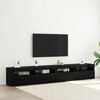 vidaXL Conjunto de mueble de TV 3 pcs Roble Negro 240 x 35 x 40 cm
