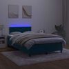 vidaXL Cama box spring colch&oacute;n y LED terciopelo azul oscuro 120x200 cm