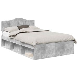 vidaXL Estructura de cama Concreto 120 x 190 cm Madera de pino macizo