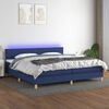 vidaXL Cama box spring con colch&oacute;n y LED tela azul 200x200 cm