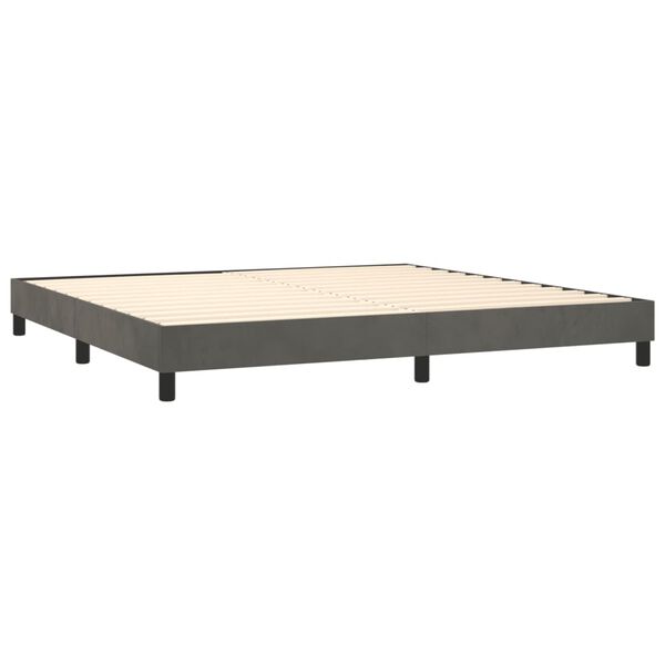 vidaXL Estructura Estructura de cama con somier terciopelo gris oscuro 200x200 cm