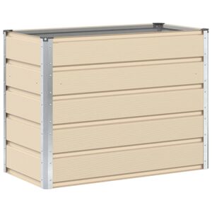 vidaXL Jardinera Marfil 100 x 50 x 75 cm Acero Galvanizado