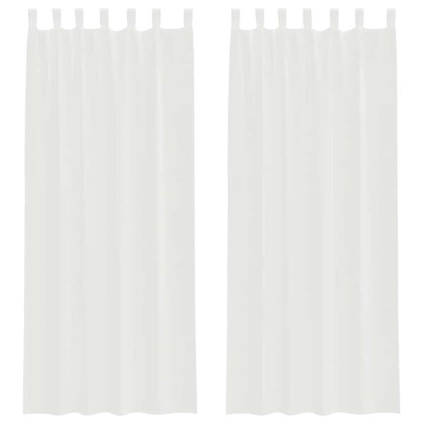vidaXL Cortinas de gasa con trabillas 2 uds. color blanco 140x260 cm