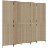 vidaXL Biombo de 5 paneles rat&aacute;n sint&eacute;tico beige