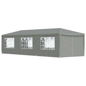 vidaXL Carpa de Fiesta 900 x 300 x 255 cm Gris Claro PE y acero